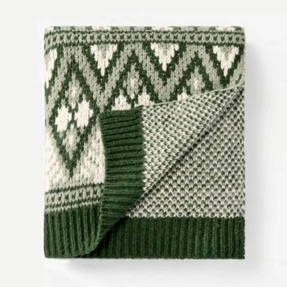 Knit Fair‎ Isle Throw Blanket Green – Threshold Studio McGee, Christmas 2024
